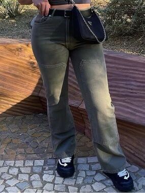 Zara Olive Green Jeans